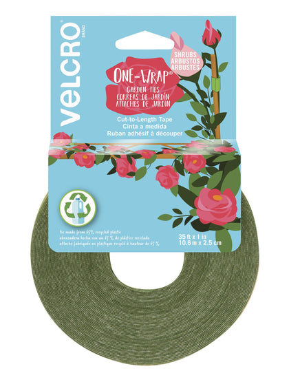 VELCRO Brand VEL-30089-AMS garden ties packaging shows reusable, eco-friendly garden support.