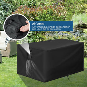 Velfree all-season fire pit cover shields against dust and debris