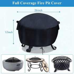 Velfree windproof drawstring keeps the 26-inch fire pit cover secure in wind