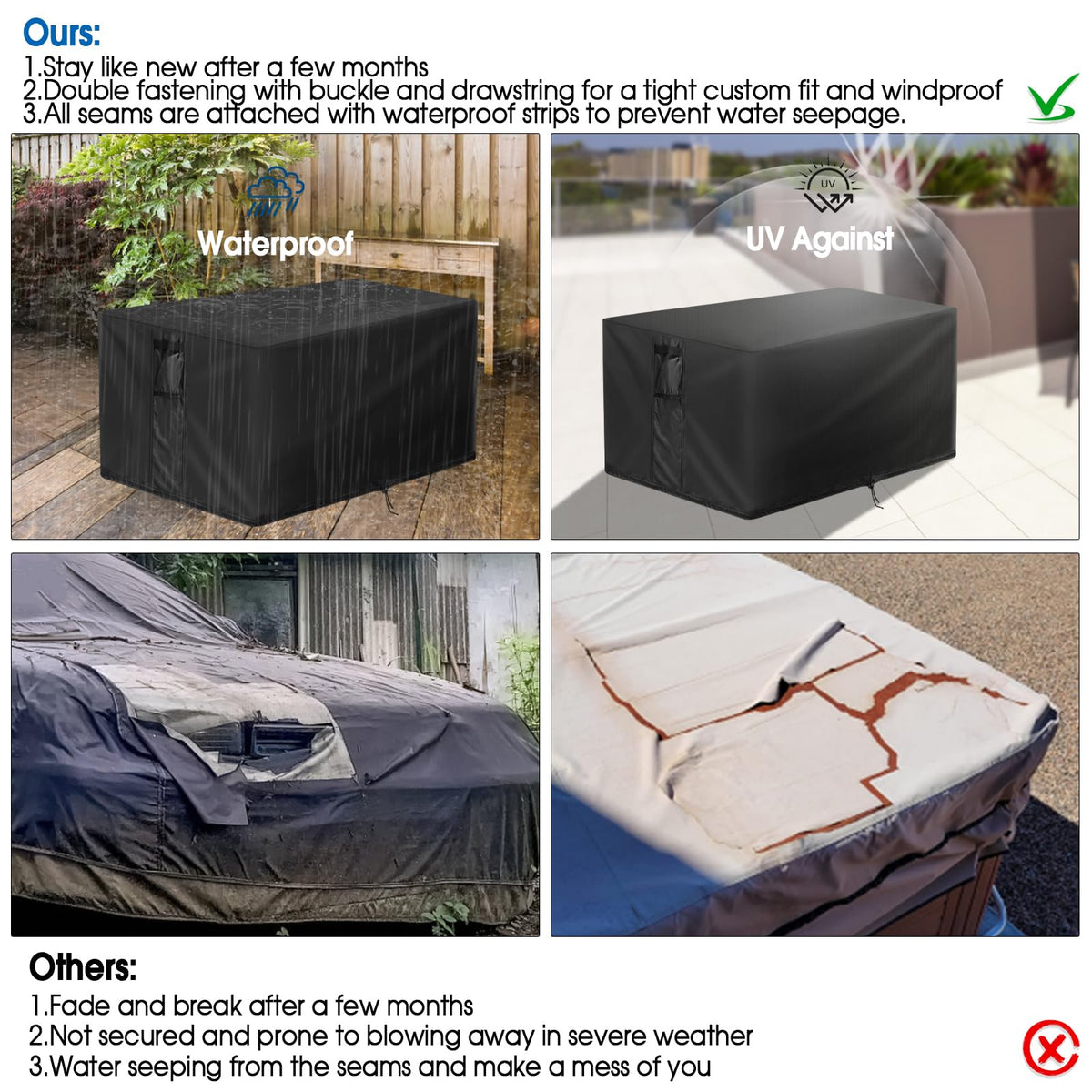 Velfree fire pit cover dust and rain shield protecting outdoor space