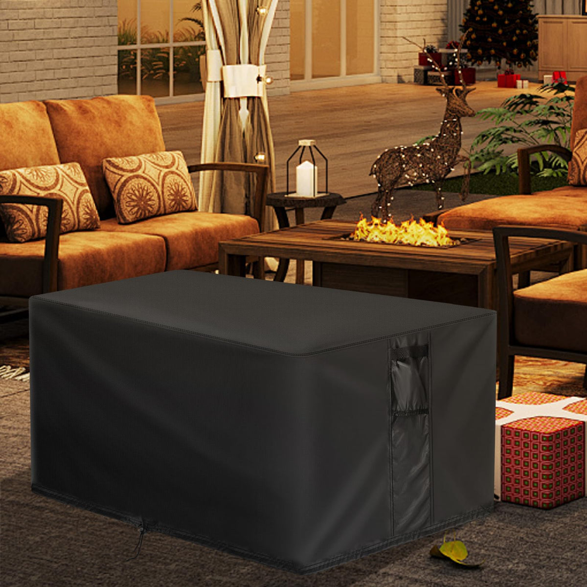 Velfree fire pit cover easy to install and remove for quick use