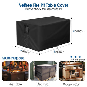 Velfree fire pit cover waterproof material blocks moisture for dryness