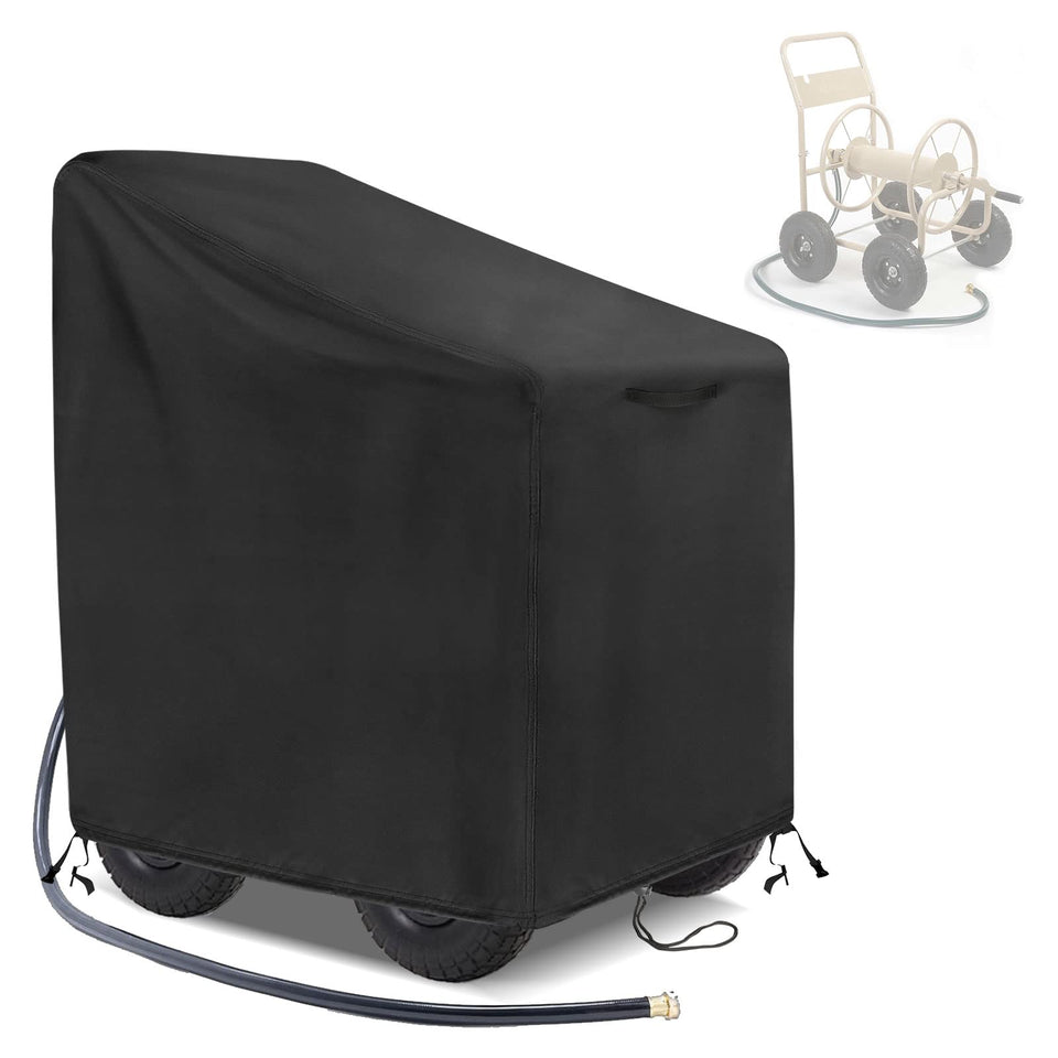 Velfree garden hose reel cart cover protecting a cart from rain and sun