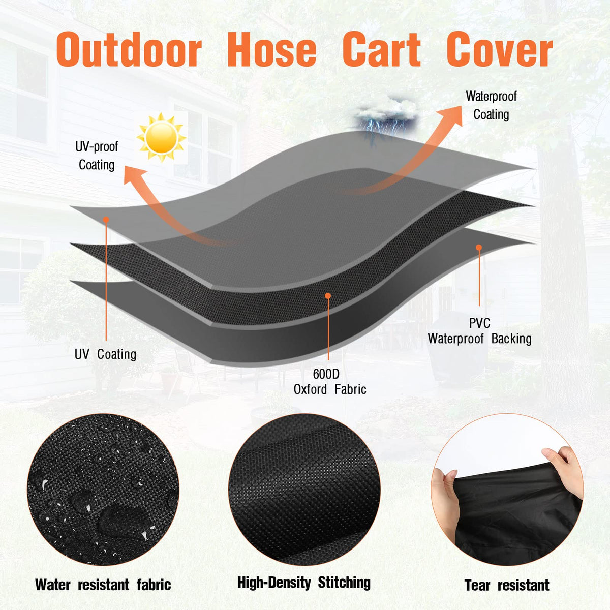 Velfree cover with sturdy handles for easy placement and removal