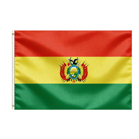 VELIFFCO Bolivia flag 3x5ft fluttering in a gentle breeze for outdoor events.