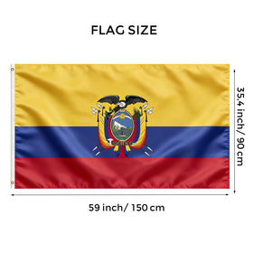 VELIFFCO Ecuador flag brass-grommets for secure pole mounting