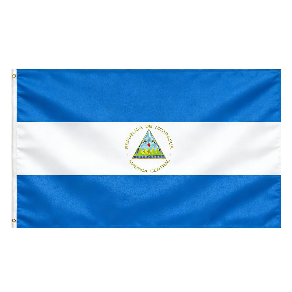 VELIFFCO Nicaragua flag 3x5ft front view shows durable, lightweight display for quick setup