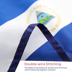 VELIFFCO Nicaragua flag wrinkle-resistant fabric provides crisp visuals and long-lasting wear