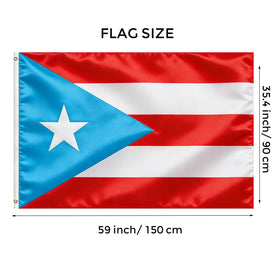 VELIFFCO Puerto Rico flag close-up shows reinforced brass grommets for durability