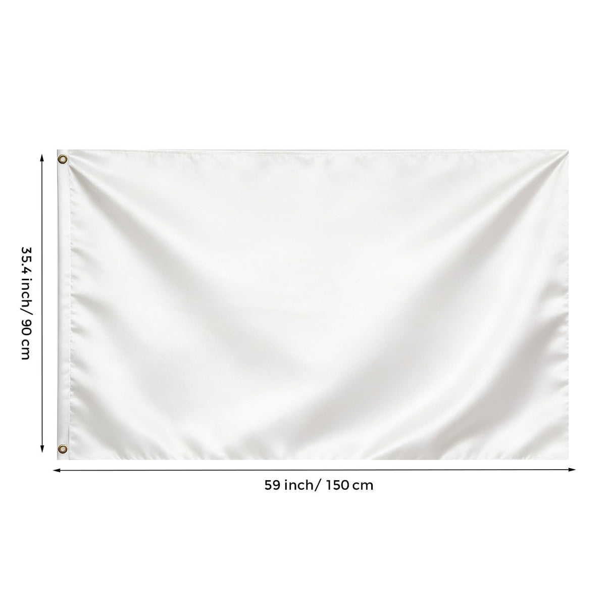 VELIFFCO white flag with brass grommets for easy mounting in any setup.
