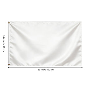 VELIFFCO white flag with brass grommets for easy mounting in any setup.