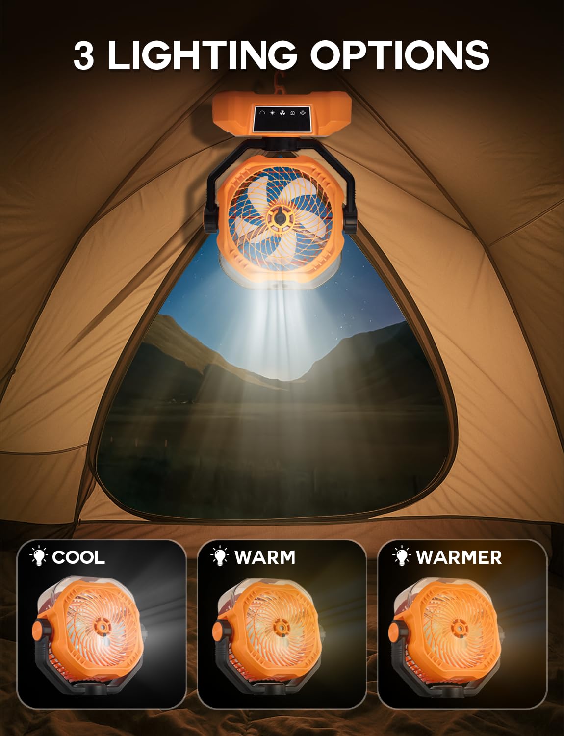 Vellrive misting fan remote control and digital panel for easy adjustments.