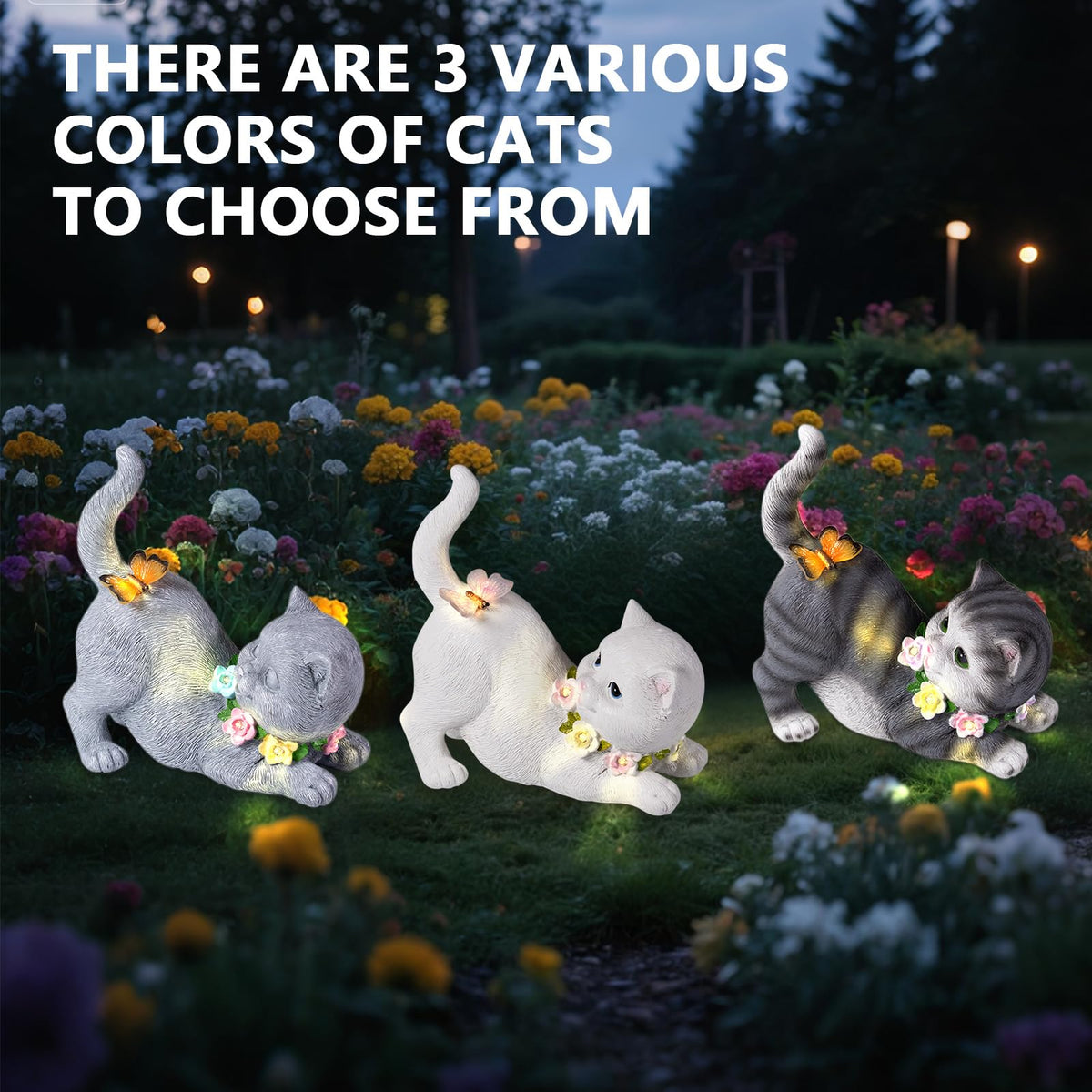 VelluraCove handcrafted cat with flowers accent adds tactile charm.