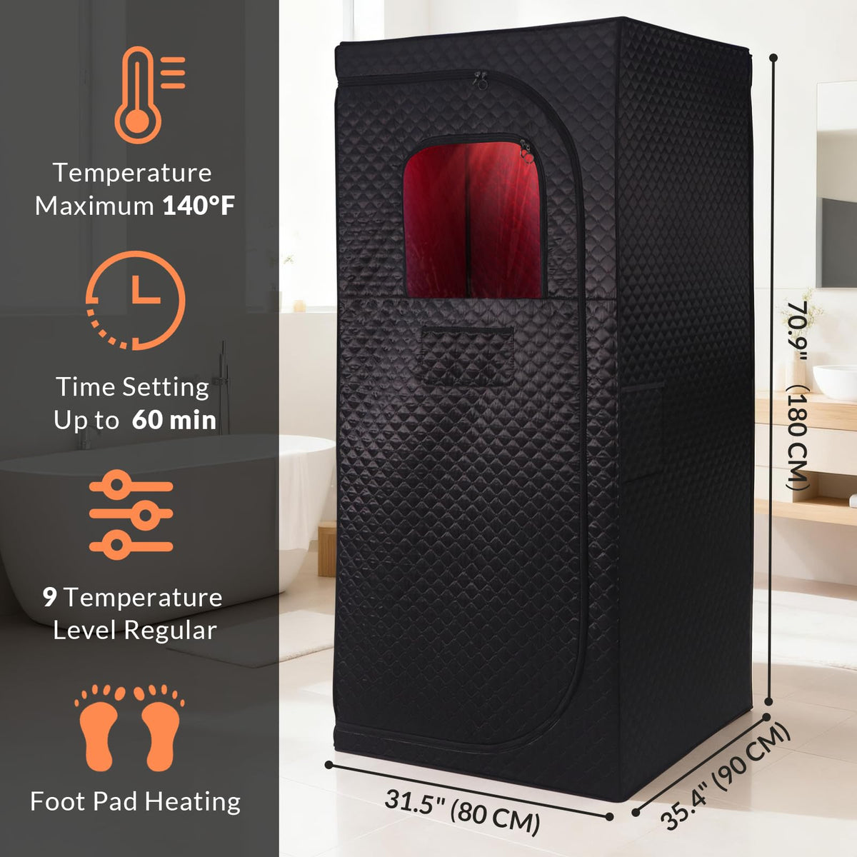 Veloqore Dry Infrared Sauna folded frame enables compact storage