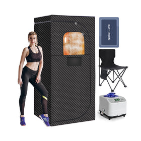 The Veloqore portable sauna front view demonstrates compact at-home relaxation.