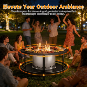VELUVIA dual grills for quick outdoor dining and versatile cooking.