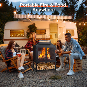 Veluvia outdoor fireplace suitable for garden, backyard, and bonfire nights.