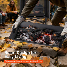 Veluvia square chimney enhances air flow and reduces smoke at night.