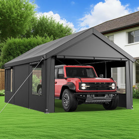 Velway carport 12x20 cover shields your vehicle from rain and sun