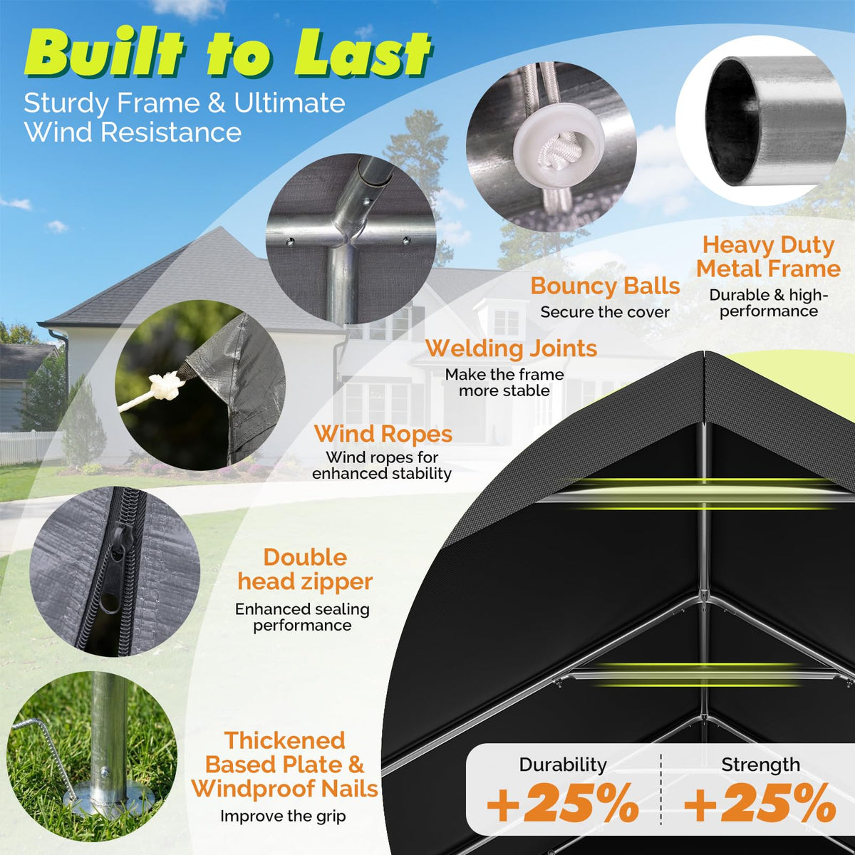 Velway carport removable sidewalls for flexible outdoor storage