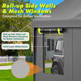 Velway carport UV-protected tarp resists sun damage in any season