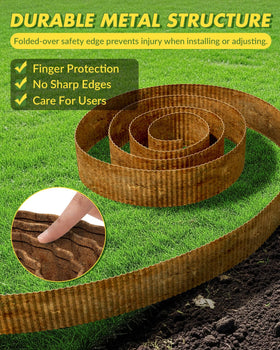 Velway curved-shapes design enables curves, waves, or straight lawn borders.