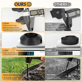 Flexible, cuttable Velway edging adapts to curves and irregular garden shapes.