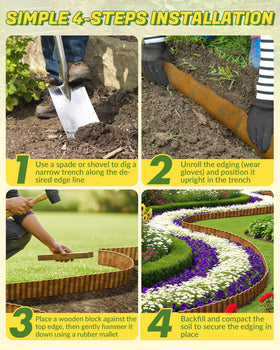 Velway flower-bed border edging offers crisp separation for planting areas.