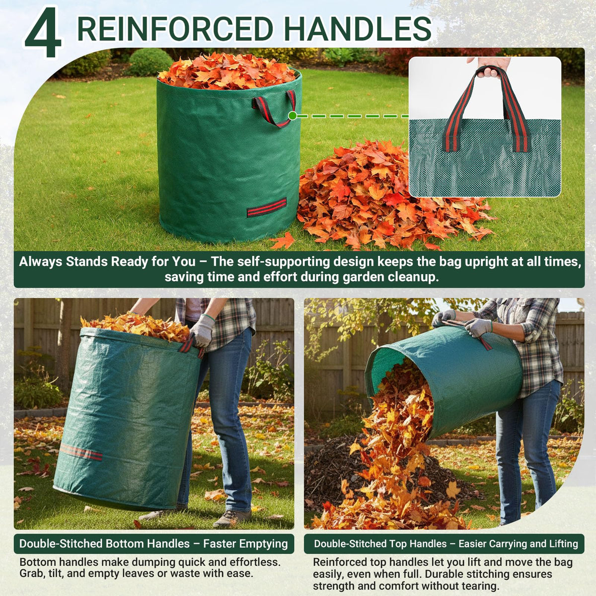 Velway foldable yard bag laid flat for compact off-season storage.