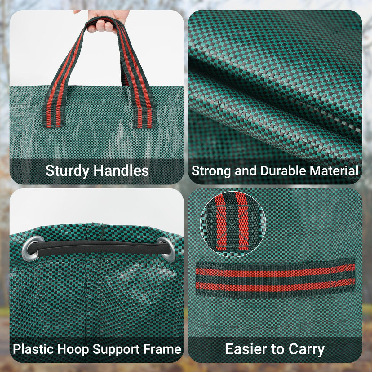 Velway heavy-duty leaf bag made of 150gsm polypropylene for durable yard cleanup.
