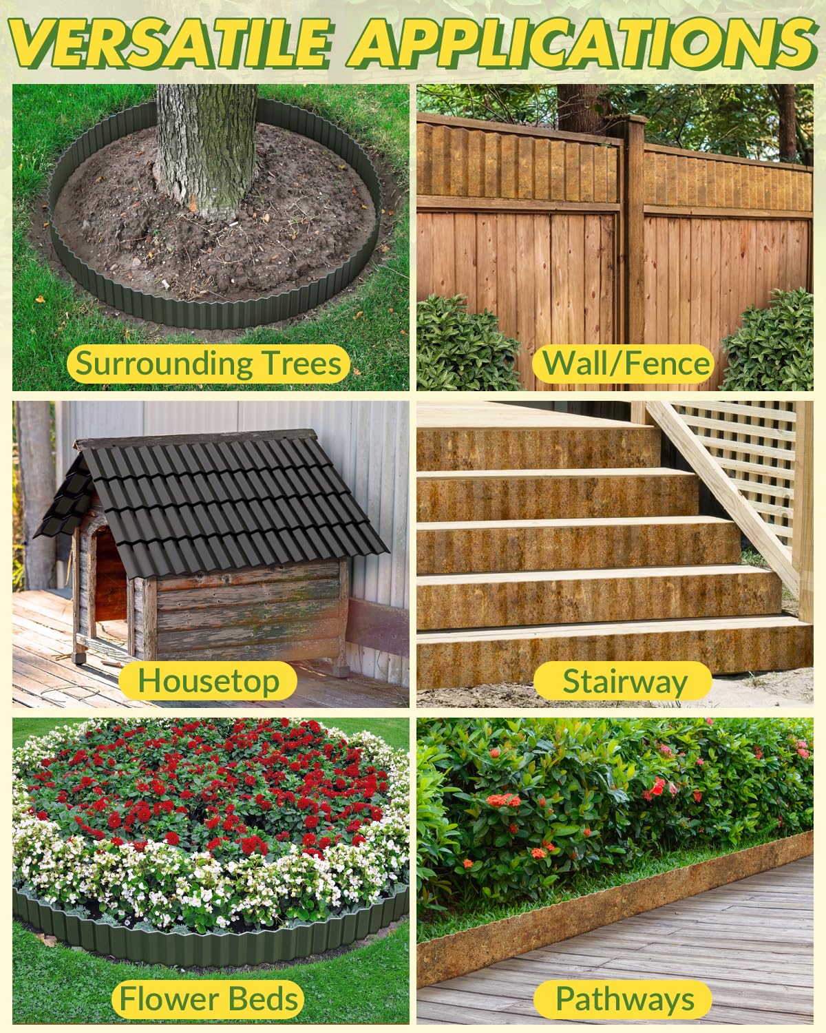 Velway weather-resistant metal edging endures sun and rain with low maintenance.