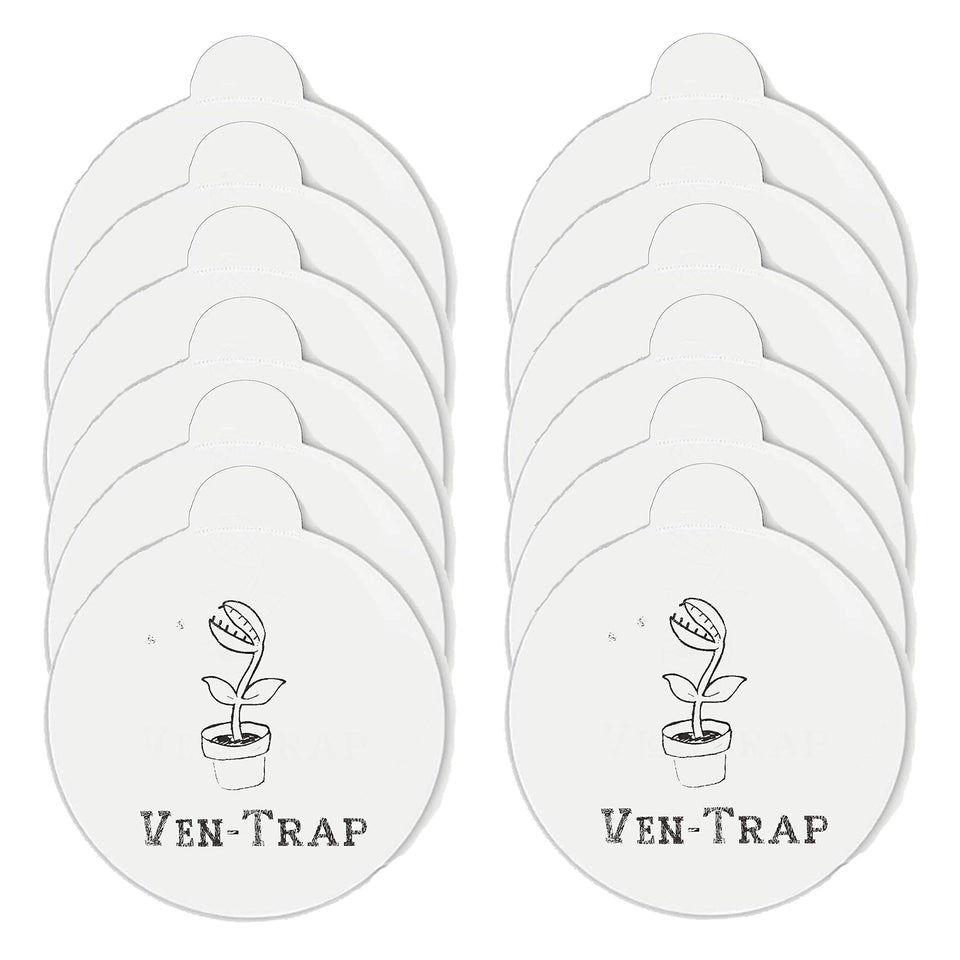 Ven-Trap sticky glue board refill installed inside an indoor lamp for universal compatibility