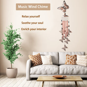 VENBEEL butterfly wind chimes close-up shows bells and butterflies for clear tones