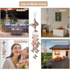 VENBEEL butterfly wind chimes decorating garden and patio spaces