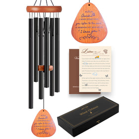 VENBEEL grandma wind chime butterfly close-up with engraved blessing