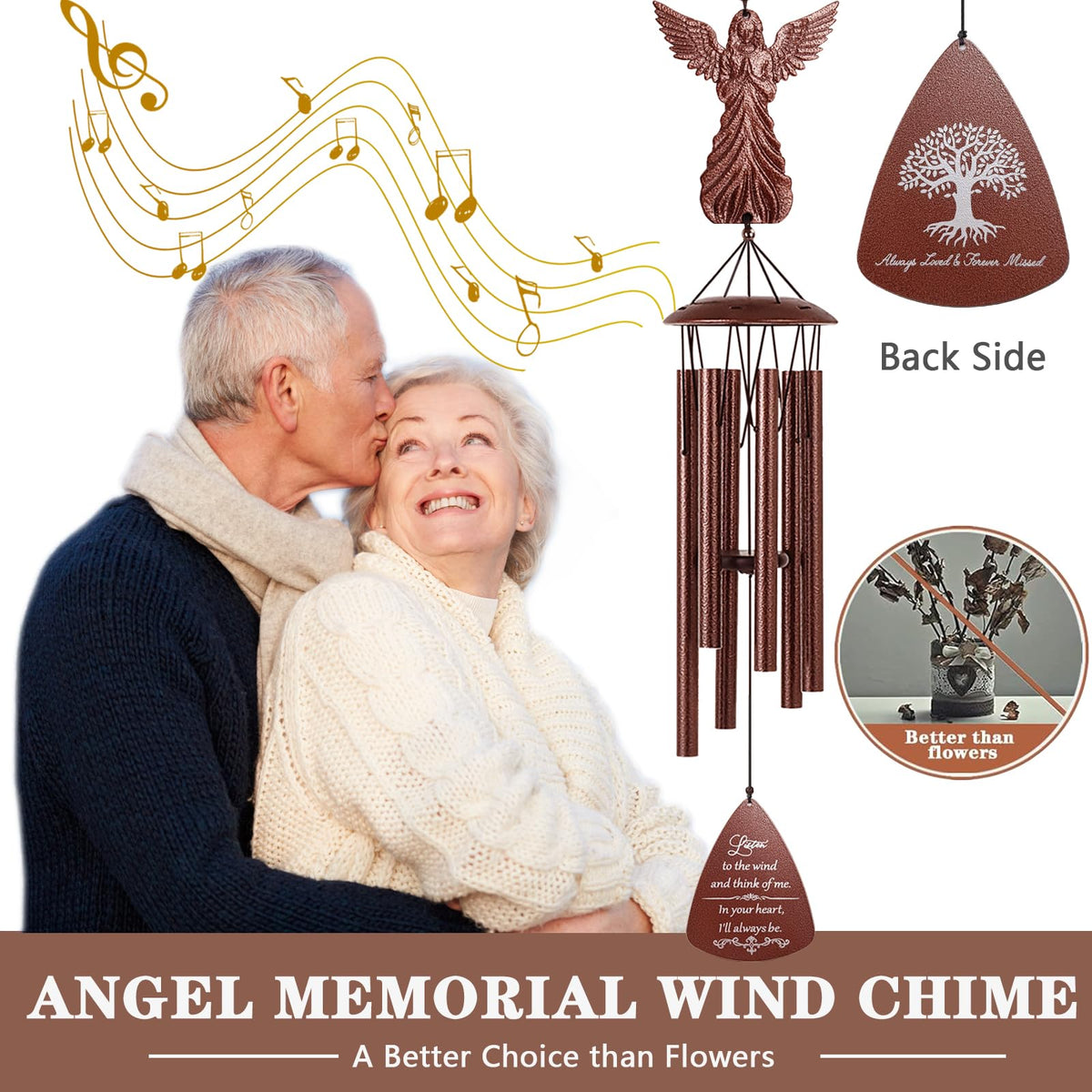 VenBeel memorial wind chime aluminum tubes delivering durable tones in breeze