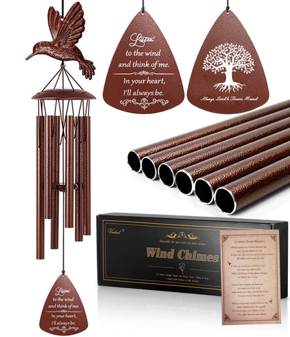 VENBEEL memorial wind chime hummingbird detail for gentle garden remembrance