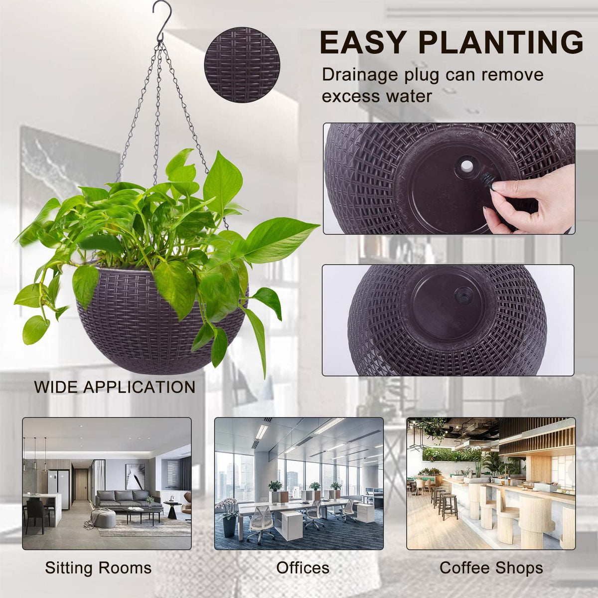 Vencer indoor-outdoor garden decor planter ready for porch or balcony