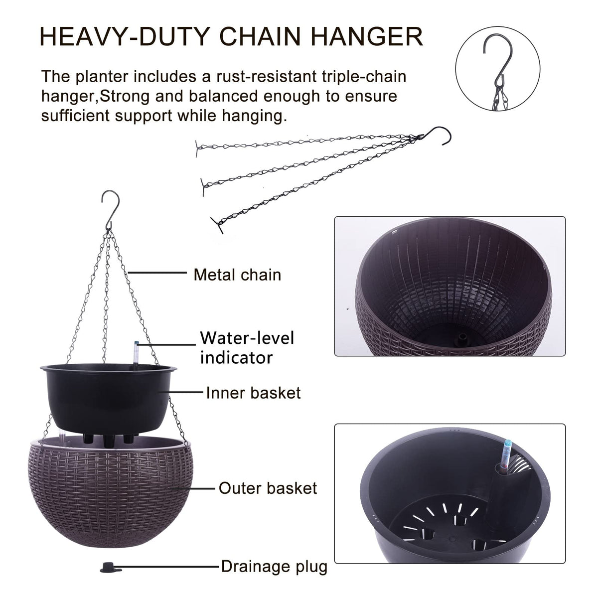 Vencer planter suitable for porch or balcony gardening and water indicator