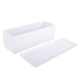 Vencer white ceramic planter showing bottom drainage holes