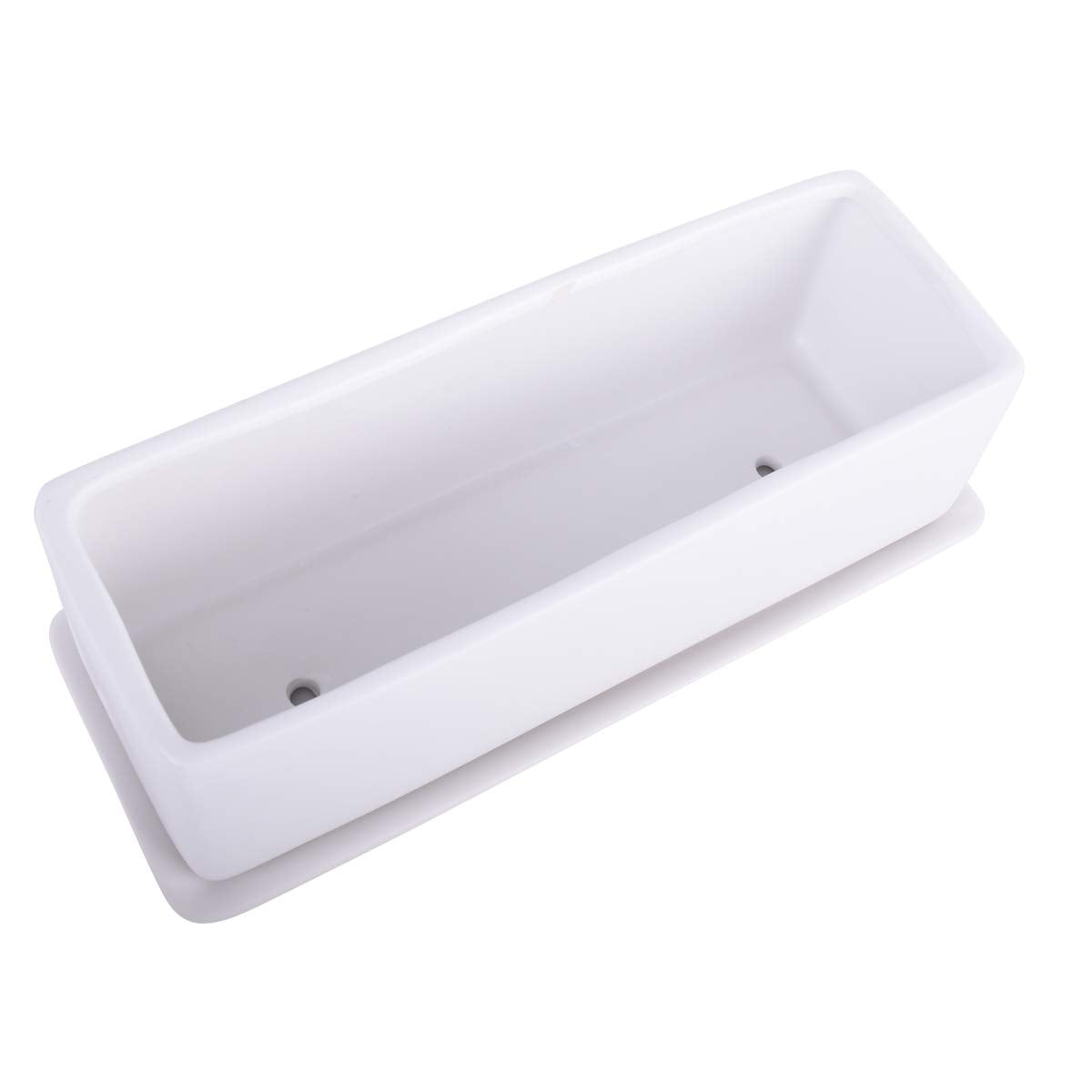 Vencer window box setup with saucer for office plants