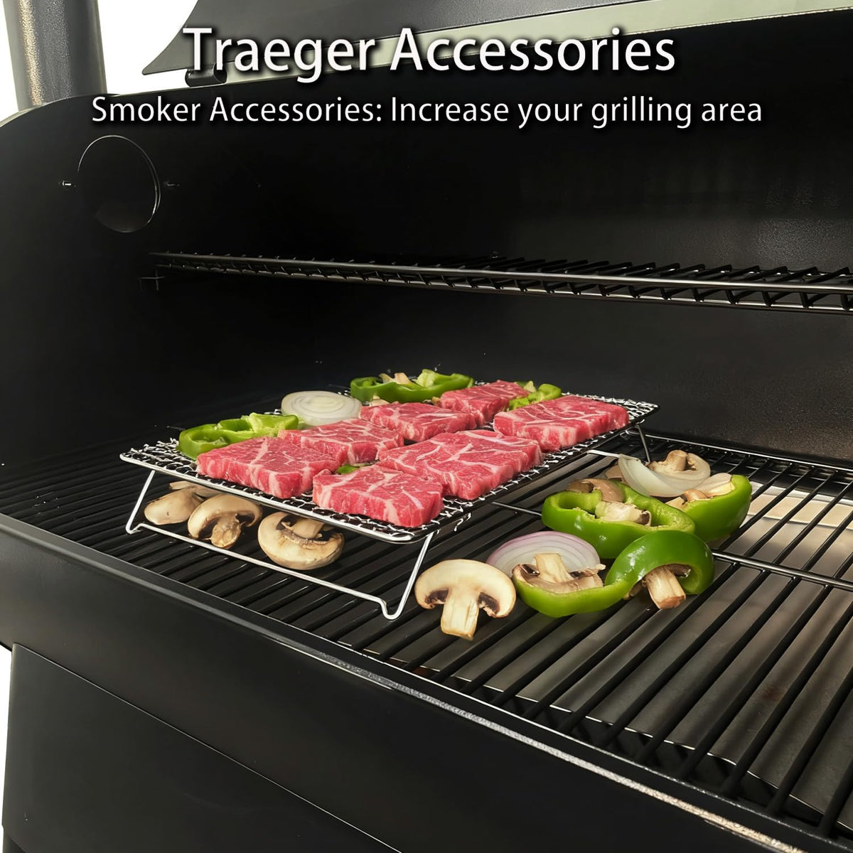 Vencino second rack for Z Grills 220A accommodates grilling with more airflow