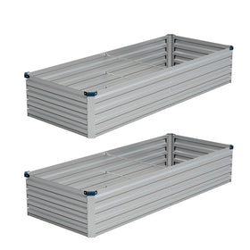 Vengarus 8x2x1ft garden bed assembly shows sturdy frame for durable outdoor planting.