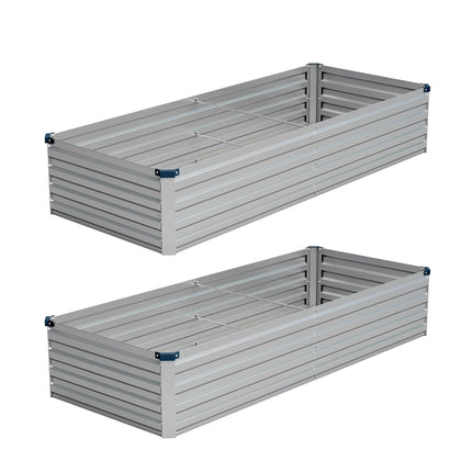 Vengarus 8x2x1ft garden bed assembly shows sturdy frame for durable outdoor planting.