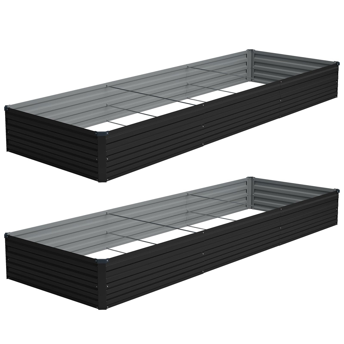 Vengarus galvanized raised bed open base for better drainage and root growth.