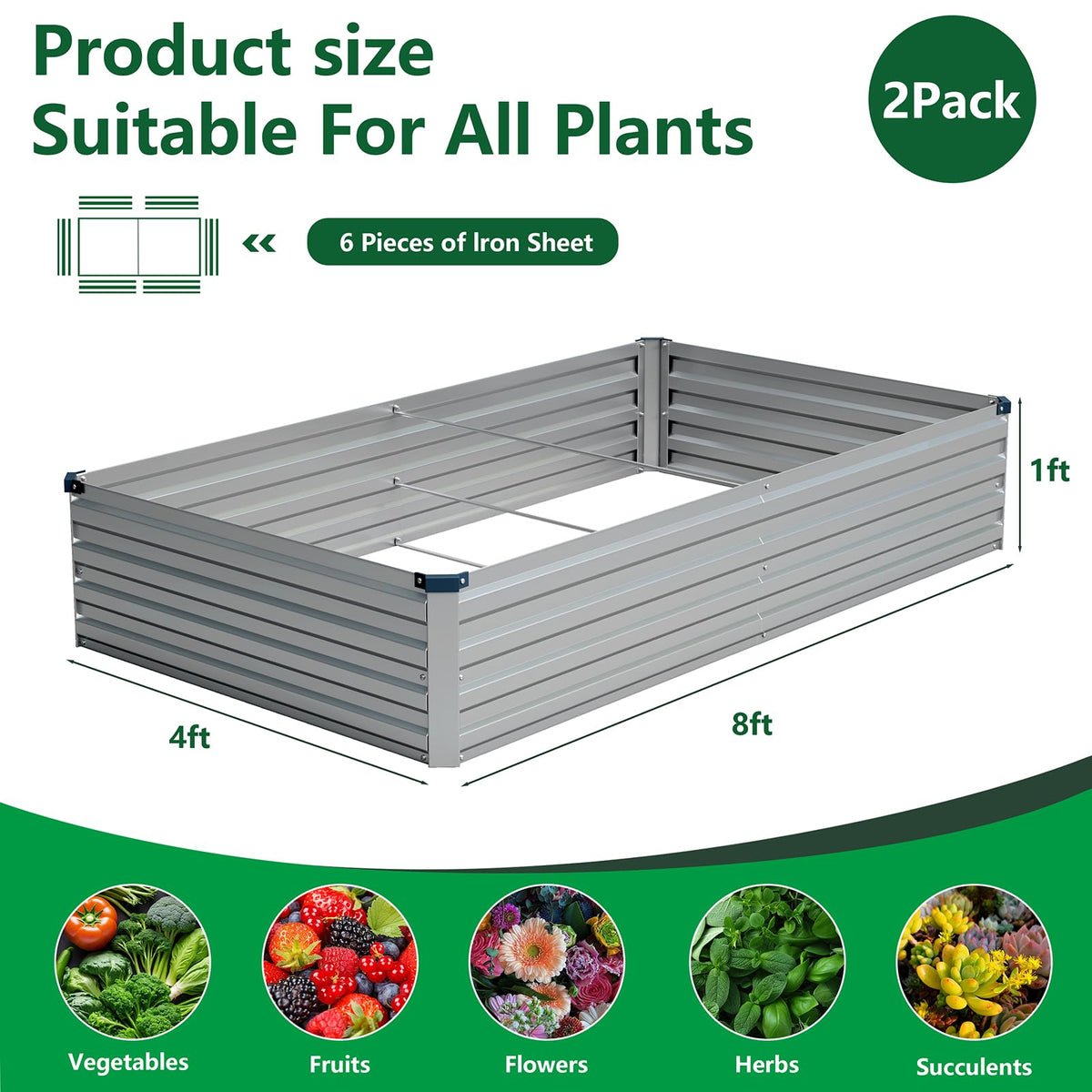Vengarus galvanized open-base bed promoting drainage and healthy roots.