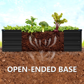 Vengarus rectangular garden bed in black complements outdoor decor.
