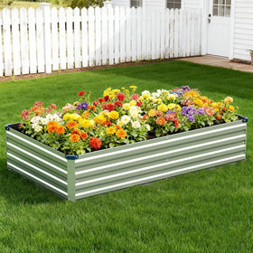 Thick galvanized steel and extra rods deliver a stable, long-lasting planter bed.
