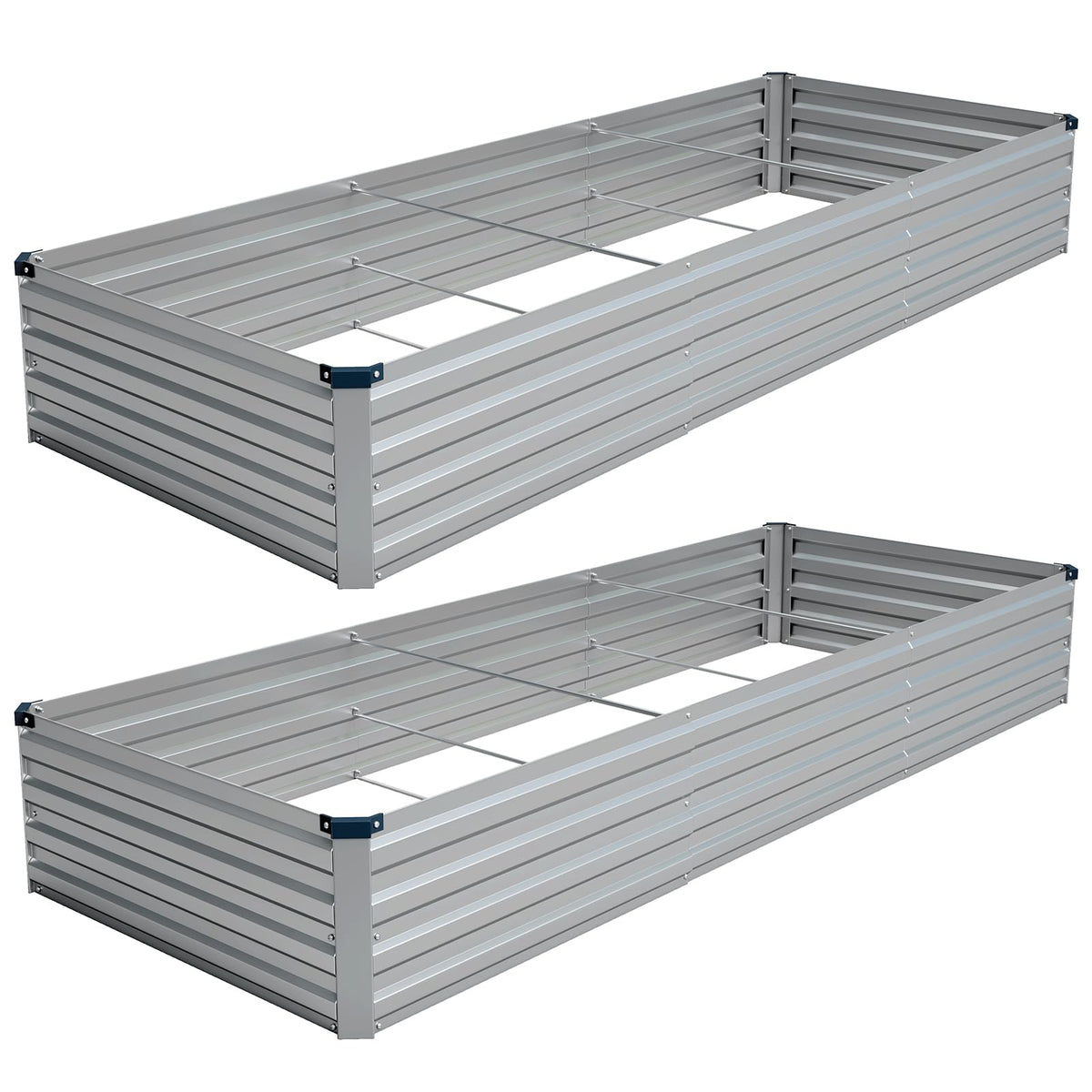 Vengarus two-pack raised beds during assembly for a tidy setup.