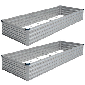 Vengarus two-pack raised beds during assembly for a tidy setup.
